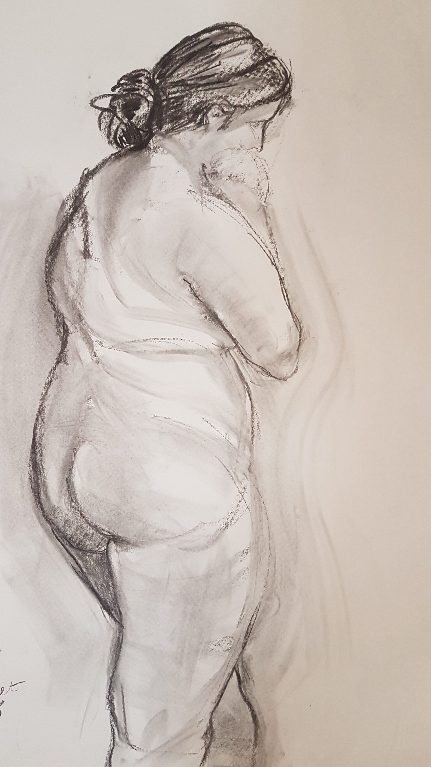 Janet LEITH, Untitled (Nude), charcoal drawing. Courtesy of the artist